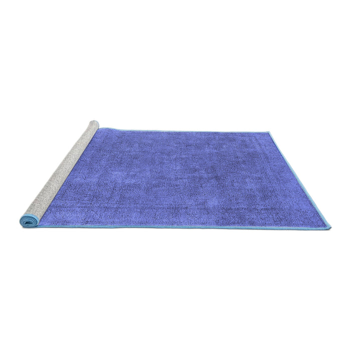 Sideview of Machine Washable Oriental Blue Industrial Rug, wshurb1940blu