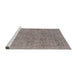 Sideview of Machine Washable Industrial Modern Mauve Taupe Purple Rug, wshurb1941