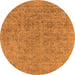 Round Oriental Orange Industrial Rug, urb1941org