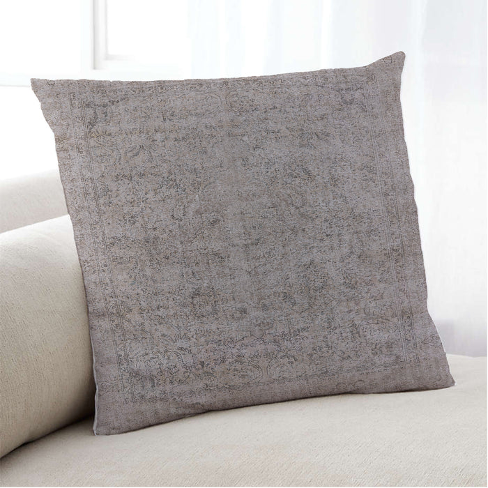 Lifestyle Image of Mid-Century Modern Urban Square Mauve Taupe Purple Throw Pillow, 18 inch by 18 inch, pwurb1941