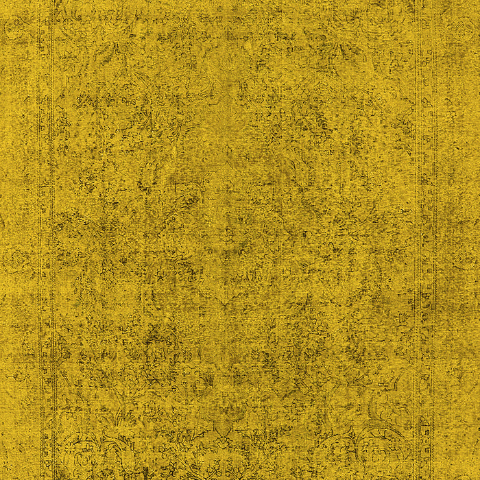 Machine Washable Oriental Yellow Industrial Rug, wshurb1941yw