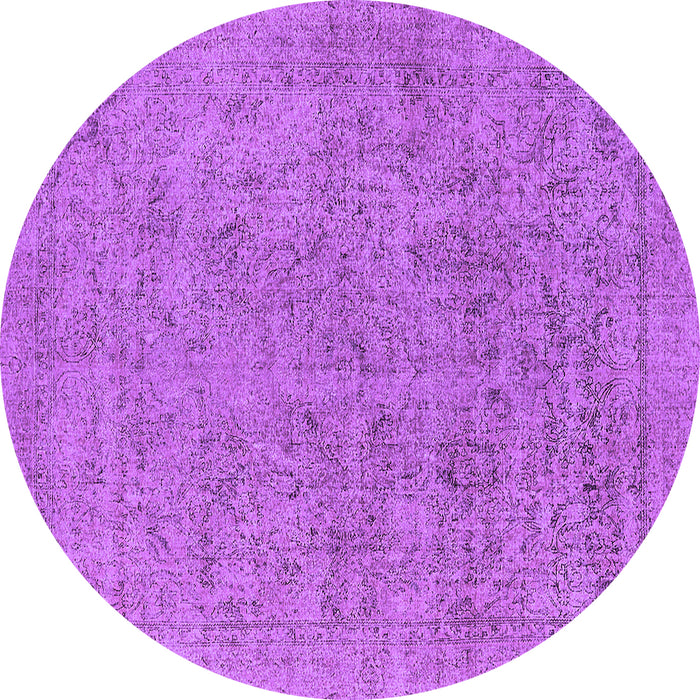 Round Oriental Purple Industrial Rug, urb1941pur