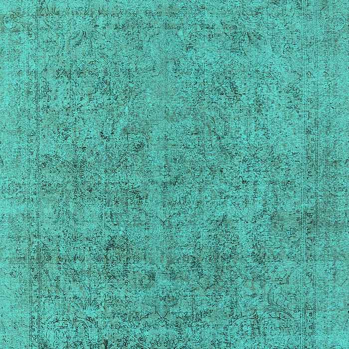 Machine Washable Oriental Turquoise Industrial Area Rugs, wshurb1941turq