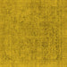 Square Machine Washable Oriental Yellow Industrial Rug, wshurb1941yw