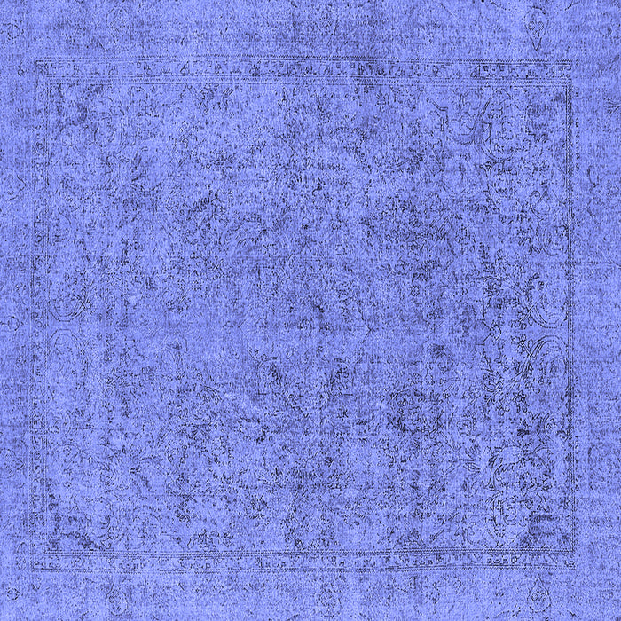 Square Oriental Blue Industrial Rug, urb1941blu