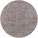 Round Mid-Century Modern Mauve Taupe Purple Oriental Rug, urb1941