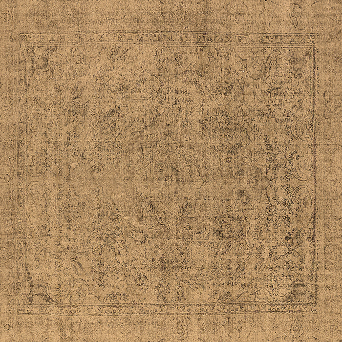 Square Oriental Brown Industrial Rug, urb1941brn