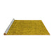 Sideview of Machine Washable Oriental Yellow Industrial Rug, wshurb1941yw