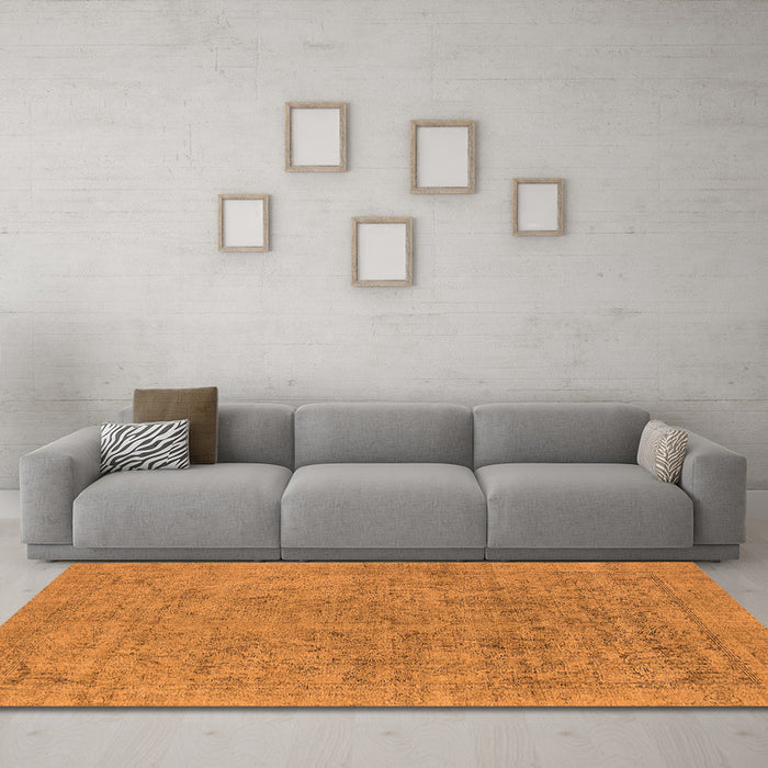 Machine Washable Oriental Orange Industrial Area Rugs in a Living Room, wshurb1941org