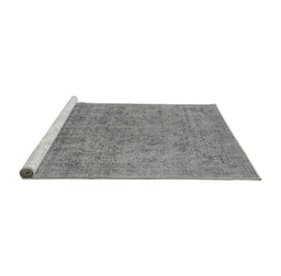 Sideview of Machine Washable Oriental Gray Industrial Rug, wshurb1941gry