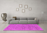 Machine Washable Oriental Pink Industrial Rug, wshurb1941pnk