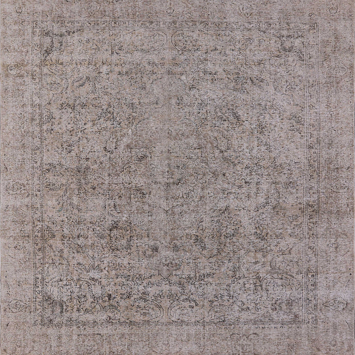 Square Mid-Century Modern Mauve Taupe Purple Oriental Rug, urb1941