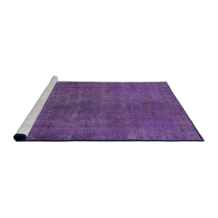 Sideview of Machine Washable Industrial Modern Bright Grape Purple Rug, wshurb1942