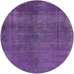Round Machine Washable Industrial Modern Bright Grape Purple Rug, wshurb1942