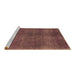 Sideview of Machine Washable Oriental Brown Industrial Rug, wshurb1942brn