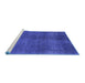 Sideview of Machine Washable Oriental Blue Industrial Rug, wshurb1942blu