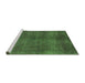 Sideview of Machine Washable Oriental Green Industrial Area Rugs, wshurb1942grn