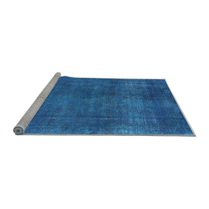 Sideview of Machine Washable Oriental Light Blue Industrial Rug, wshurb1942lblu