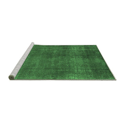 Sideview of Machine Washable Oriental Emerald Green Industrial Area Rugs, wshurb1942emgrn