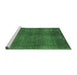 Sideview of Machine Washable Oriental Emerald Green Industrial Area Rugs, wshurb1942emgrn