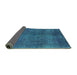 Sideview of Oriental Turquoise Industrial Rug, urb1942turq