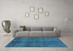 Machine Washable Oriental Turquoise Industrial Area Rugs in a Living Room,, wshurb1942turq