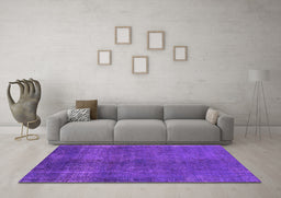 Machine Washable Oriental Purple Industrial Area Rugs in a Living Room, wshurb1942pur