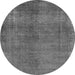 Round Oriental Gray Industrial Rug, urb1942gry