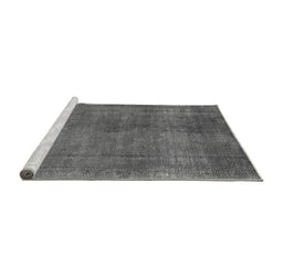 Sideview of Machine Washable Oriental Gray Industrial Rug, wshurb1942gry