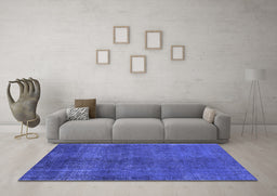 Machine Washable Oriental Blue Industrial Rug in a Living Room, wshurb1942blu