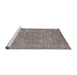 Sideview of Machine Washable Industrial Modern Mauve Taupe Purple Rug, wshurb1943