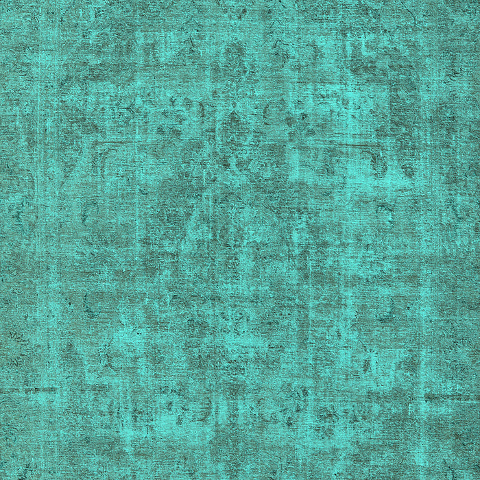 Machine Washable Oriental Turquoise Industrial Area Rugs, wshurb1943turq