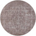 Round Mid-Century Modern Mauve Taupe Purple Oriental Rug, urb1943