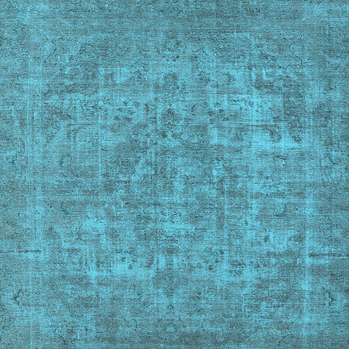 Square Machine Washable Oriental Light Blue Industrial Rug, wshurb1943lblu