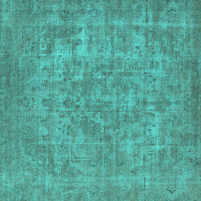Square Oriental Turquoise Industrial Rug, urb1943turq
