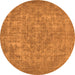 Round Oriental Orange Industrial Rug, urb1943org