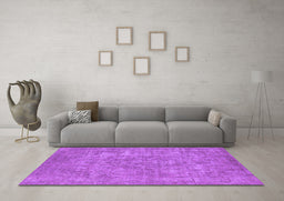 Machine Washable Oriental Purple Industrial Area Rugs in a Living Room, wshurb1943pur