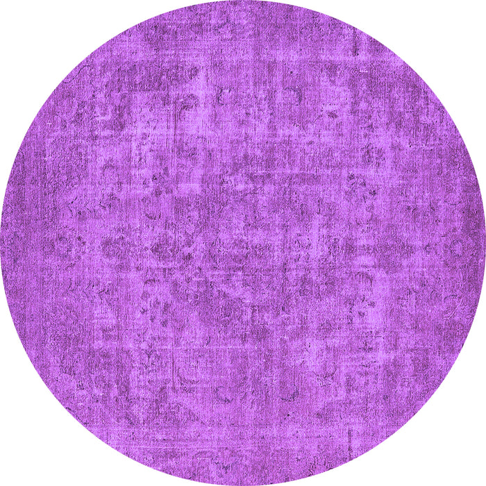 Round Oriental Purple Industrial Rug, urb1943pur