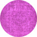 Round Oriental Pink Industrial Rug, urb1943pnk