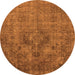 Round Oriental Orange Industrial Rug, urb1944org