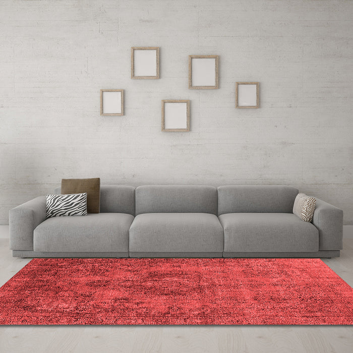 Industrial Red Washable Rugs
