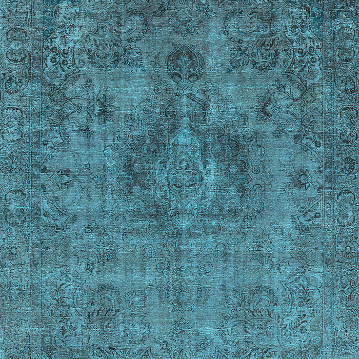 Machine Washable Oriental Light Blue Industrial Rug, wshurb1944lblu