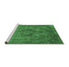 Sideview of Machine Washable Oriental Emerald Green Industrial Area Rugs, wshurb1944emgrn