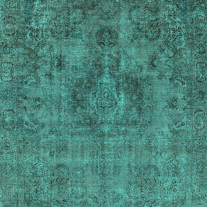 Machine Washable Oriental Turquoise Industrial Area Rugs, wshurb1944turq