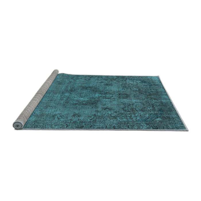 Sideview of Machine Washable Oriental Light Blue Industrial Rug, wshurb1944lblu