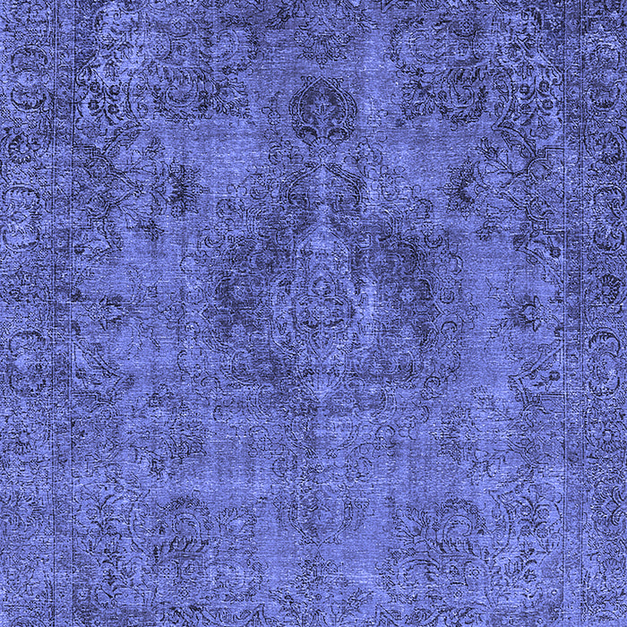 Machine Washable Oriental Blue Industrial Rug, wshurb1944blu