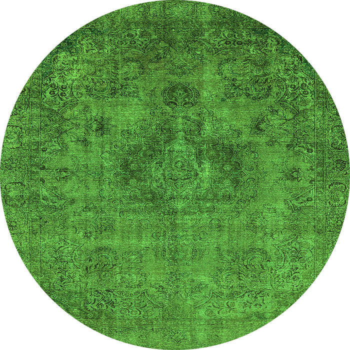 Round Oriental Green Industrial Rug, urb1944grn