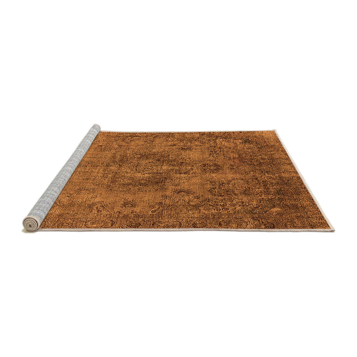 Sideview of Machine Washable Oriental Orange Industrial Area Rugs, wshurb1944org