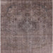 Square Machine Washable Industrial Modern Coffee Brown Rug, wshurb1944