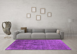 Machine Washable Oriental Purple Industrial Area Rugs in a Living Room, wshurb1944pur